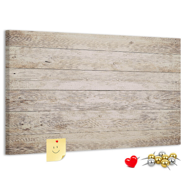 Tablero de corcho decorado en tonos rústicos claros