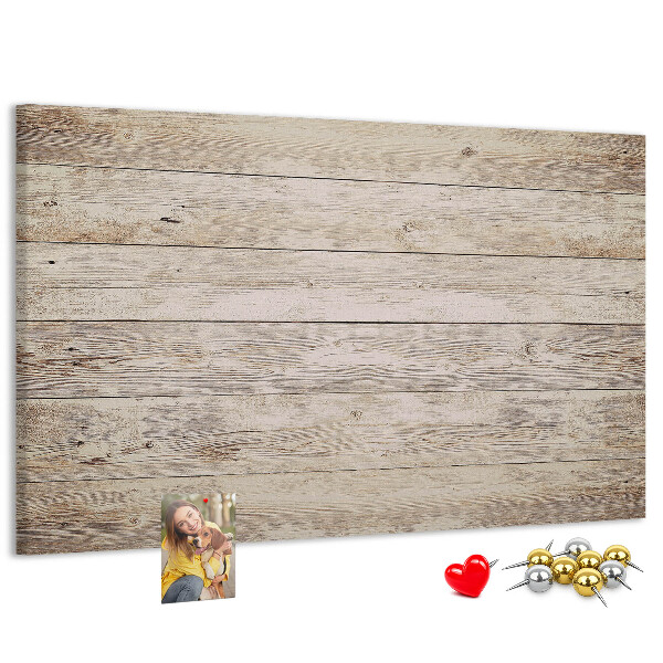 Tablero de corcho decorado en tonos rústicos claros