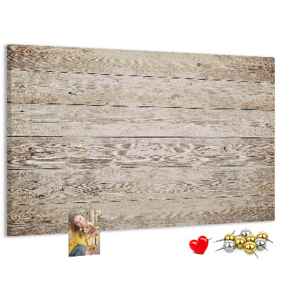 Tablero de corcho decorado en tonos rústicos claros