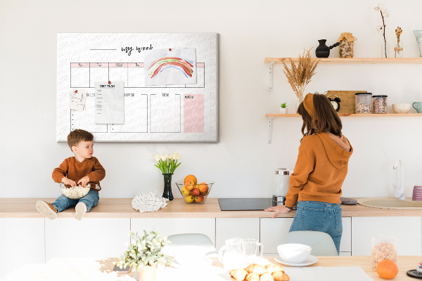 Tablero de anuncios planificador semanal con espacio para notas