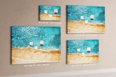 Tablero de corcho decorado Playa con olas y huellas