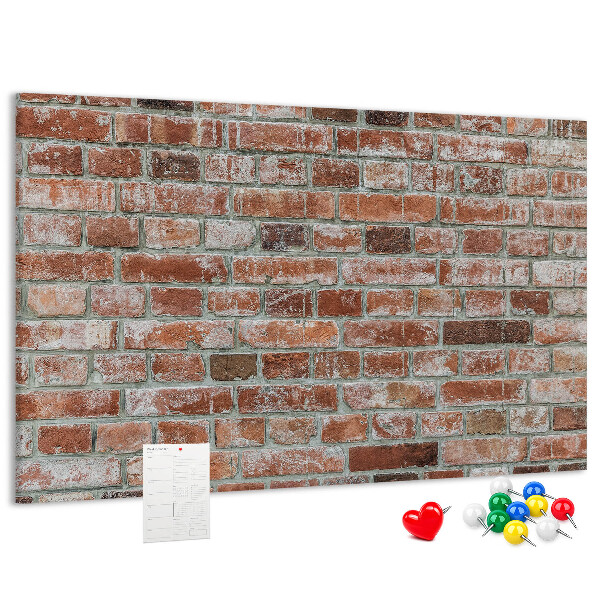 Tablero de anuncios con diseño de muro de ladrillo en acabado natural