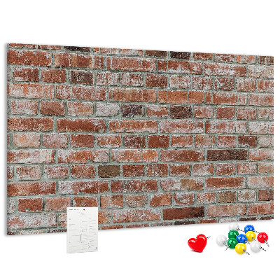 Tablero de anuncios con diseño de muro de ladrillo en acabado natural