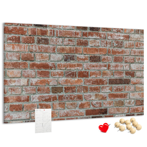 Tablero de anuncios con diseño de muro de ladrillo en acabado natural
