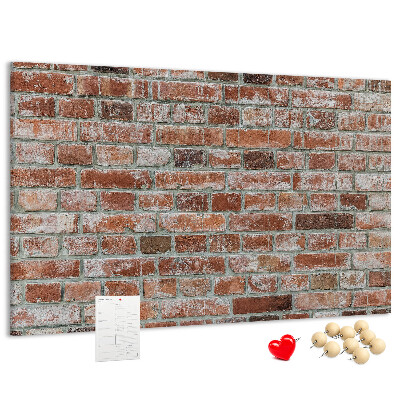 Tablero de anuncios con diseño de muro de ladrillo en acabado natural