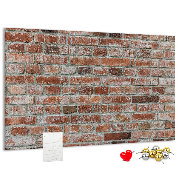 Tablero de anuncios con diseño de muro de ladrillo en acabado natural