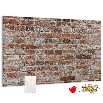 Tablero de anuncios con diseño de muro de ladrillo en acabado natural