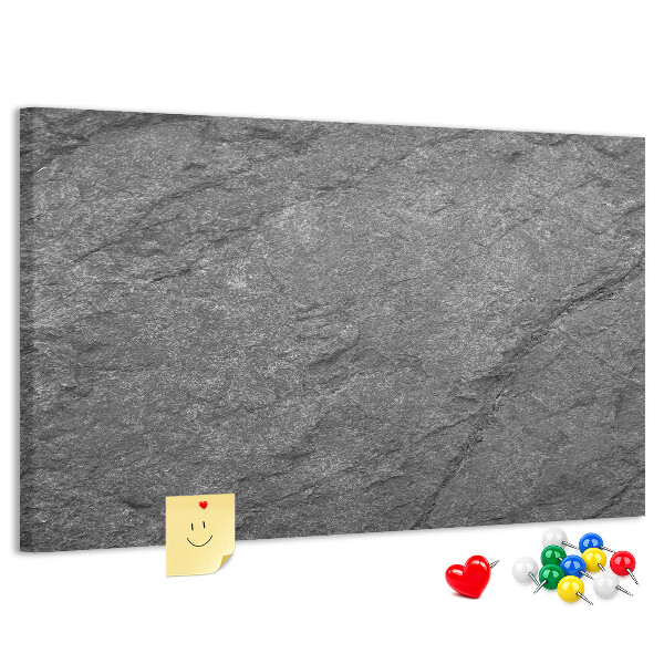 Tablero de corcho decorado con textura de piedra en tonos grises