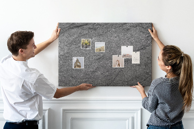 Tablero de corcho decorado con textura de piedra en tonos grises