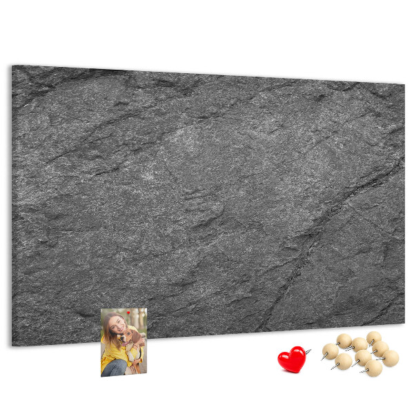 Tablero de corcho decorado con textura de piedra en tonos grises