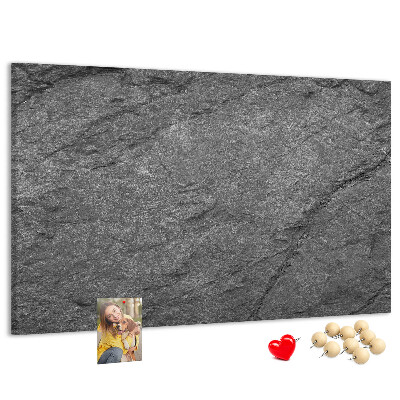 Tablero de corcho decorado con textura de piedra en tonos grises