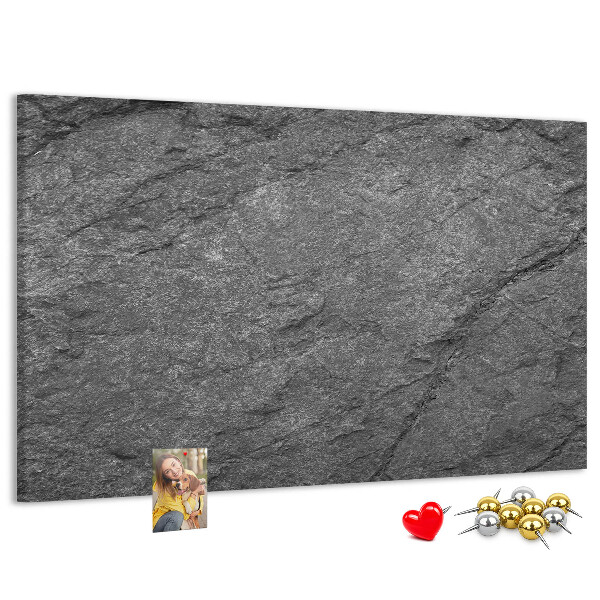 Tablero de corcho decorado con textura de piedra en tonos grises