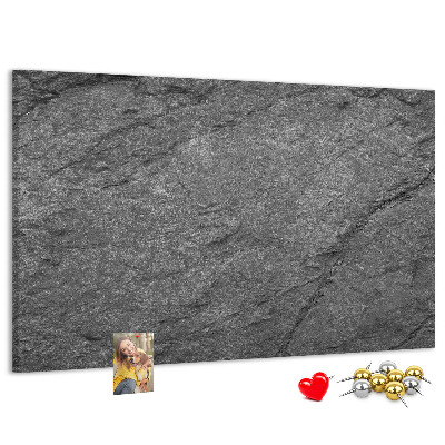 Tablero de corcho decorado con textura de piedra en tonos grises