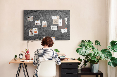 Tablero de corcho decorado con textura de piedra en tonos grises