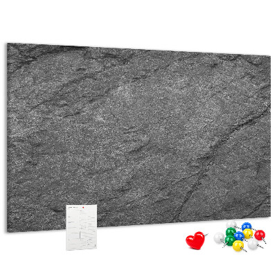 Tablero de corcho decorado con textura de piedra en tonos grises