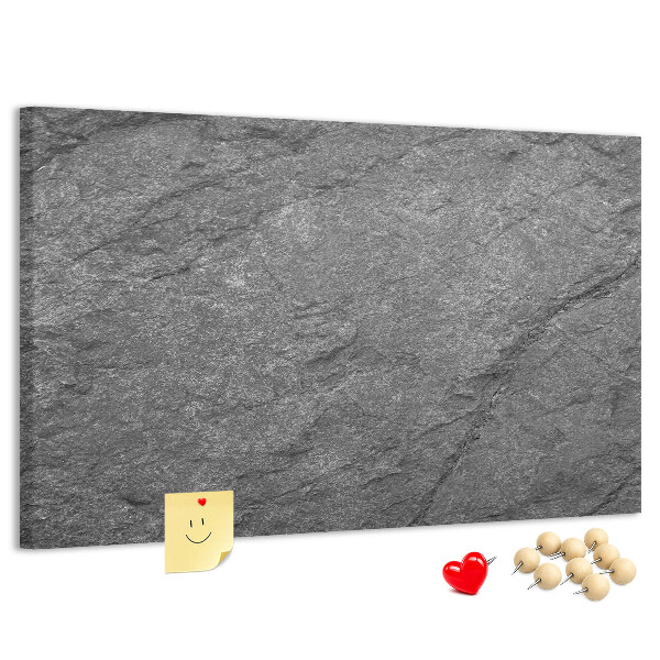 Tablero de corcho decorado con textura de piedra en tonos grises