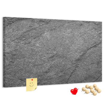 Tablero de corcho decorado con textura de piedra en tonos grises