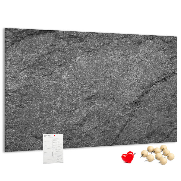 Tablero de corcho decorado con textura de piedra en tonos grises