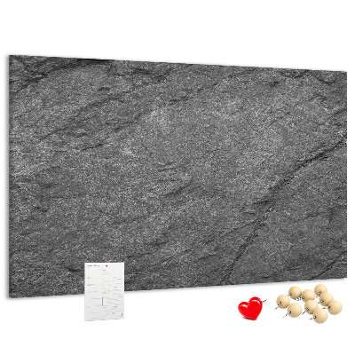 Tablero de corcho decorado con textura de piedra en tonos grises