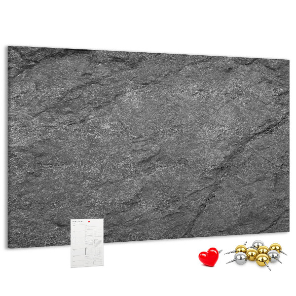 Tablero de corcho decorado con textura de piedra en tonos grises