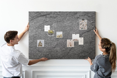 Tablero de corcho decorado con textura de piedra en tonos grises