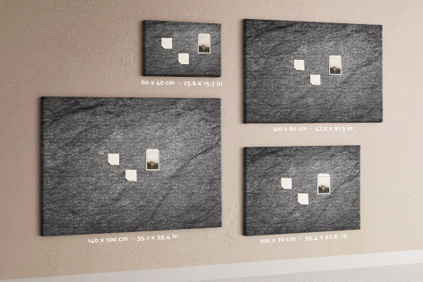 Tablero de corcho decorado con textura de piedra en tonos grises