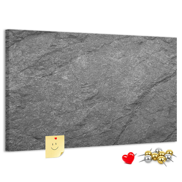 Tablero de corcho decorado con textura de piedra en tonos grises