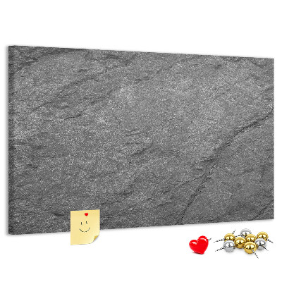 Tablero de corcho decorado con textura de piedra en tonos grises