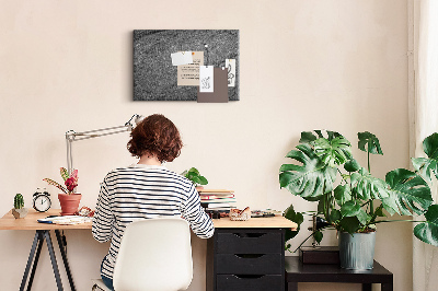 Tablero de corcho decorado con textura de piedra en tonos grises