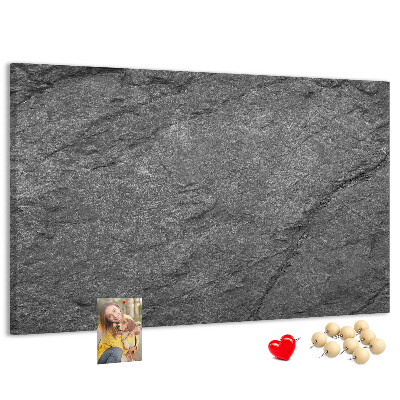 Tablero de corcho decorado con textura de piedra en tonos grises