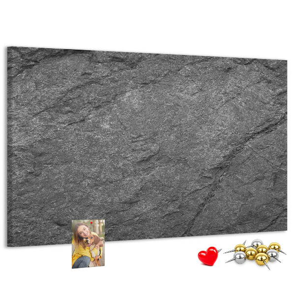 Tablero de corcho decorado con textura de piedra en tonos grises