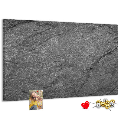 Tablero de corcho decorado con textura de piedra en tonos grises