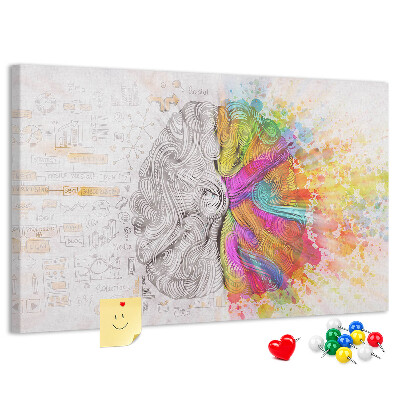 Tablero de anuncios Cerebro en colores con un trasfondo creativo