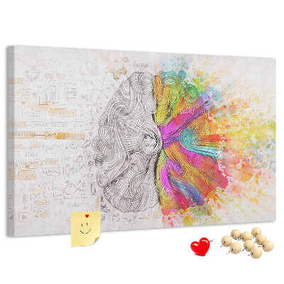 Tablero de anuncios diseño de cerebro creativo con colores