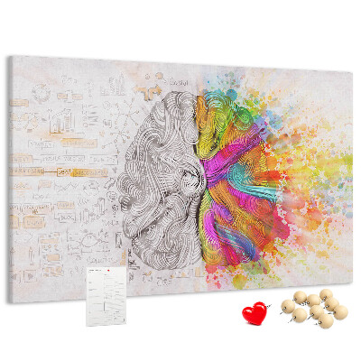 Tablero de anuncios diseño de cerebro creativo con colores