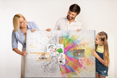 Tablero de anuncios diseño de cerebro creativo con colores