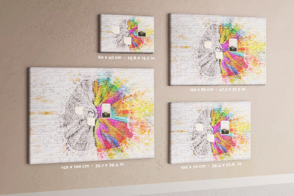 Tablero de anuncios diseño de cerebro creativo con colores