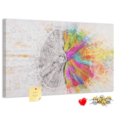 Tablero de anuncios diseño de cerebro creativo con colores
