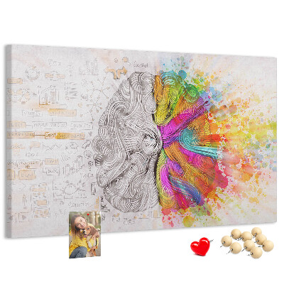 Tablero de anuncios diseño de cerebro creativo con colores