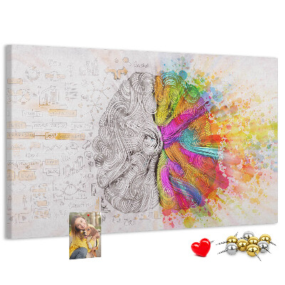 Tablero de anuncios diseño de cerebro creativo con colores