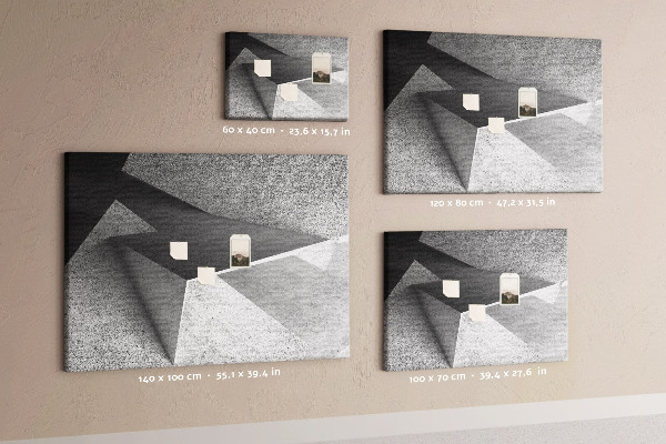 Tablero de corcho decorado con diseño de formas geométricas minimalistas
