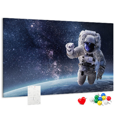 Tablero de anuncios Astronauta en el espacio exterior