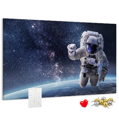 Tablero de anuncios Astronauta en el espacio exterior