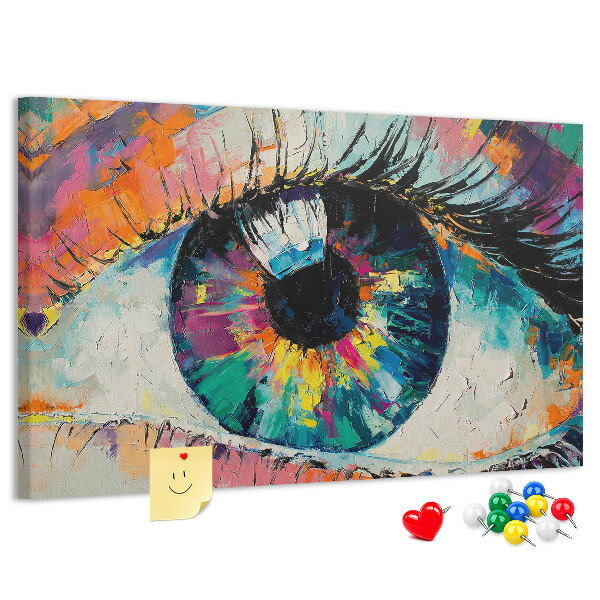 Tablero de anuncios con diseño de pinceladas dinámicas y coloridas