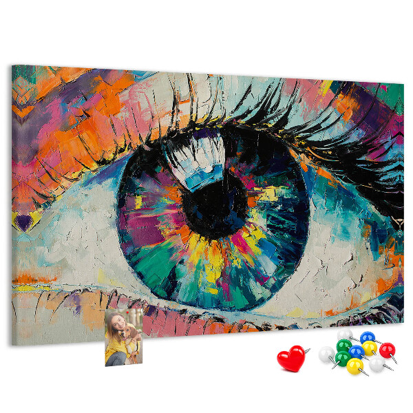 Tablero de anuncios con diseño de pinceladas dinámicas y coloridas