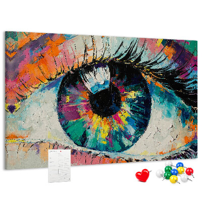 Tablero de anuncios con diseño de pinceladas dinámicas y coloridas