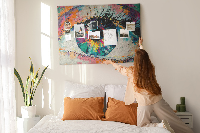 Tablero de anuncios con diseño de pinceladas dinámicas y coloridas