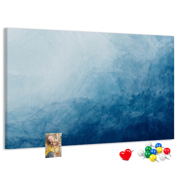 Tablero de anuncios tonos de azul en delicadas ondas