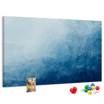 Tablero de anuncios tonos de azul en delicadas ondas