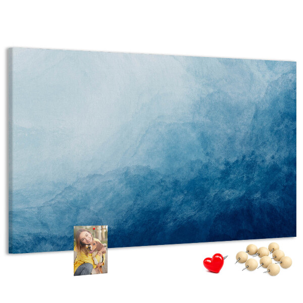 Tablero de anuncios tonos de azul en delicadas ondas